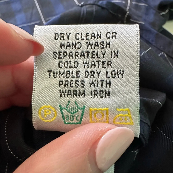 Bugatchi Mens Dress Shirts Black and Blue Plaid Contrast Cuff Print Size XL - Picture 11 of 12